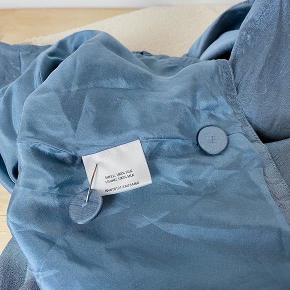 Eileen Fisher Blue Silk Embroidered Jacket, M - Picture 7 of 7